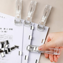 Portable Paper Clamp With 8 Pcs Clip Dispenser Handheld Paper Fast Clam (1 Set)