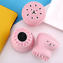 Silicone facial scrubber in octopus shape, perfect for daily skincare routines.