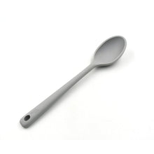 Large heat resistant silicone spoon, 32 cm, for kitchen use.