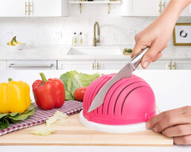 Kitchen tool for quick and easy salad cutting